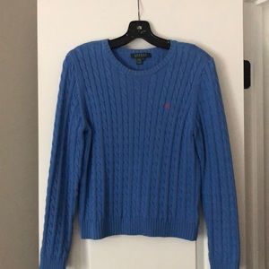 Small cable knit blue sweater
